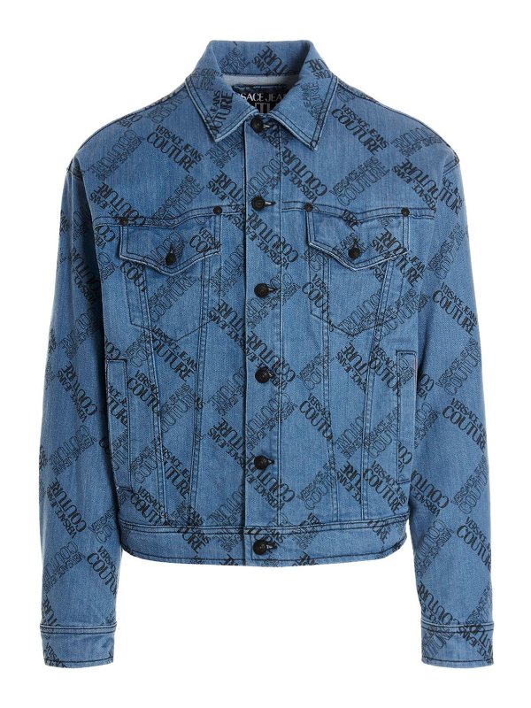 VERSACE JEANS: denim jacket - Denim logo jacket