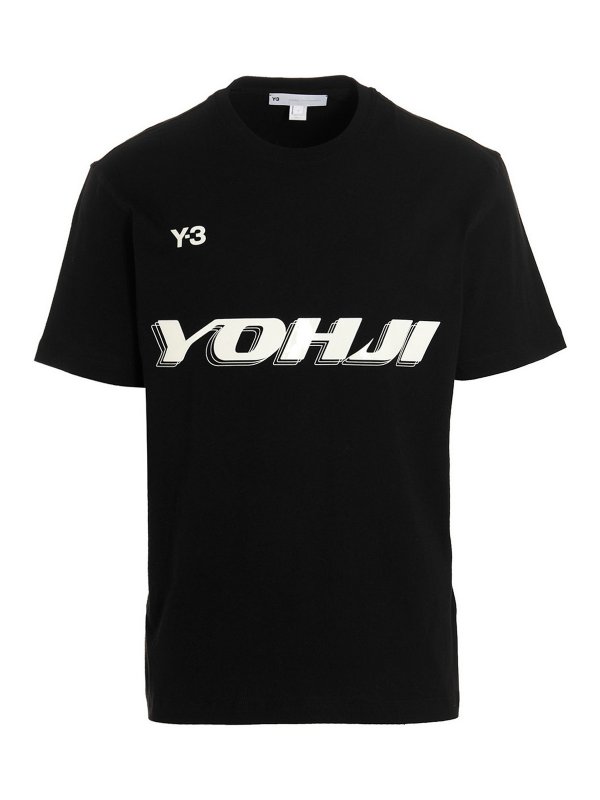 Y-3: Camisetas - Camiseta - Negro