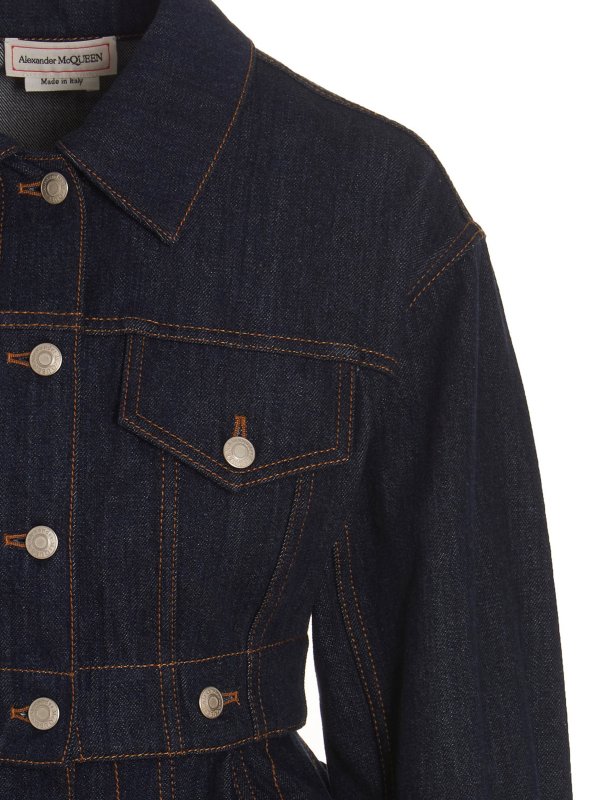 デニムジャケット - ブルー shop online: ALEXANDER MCQUEEN