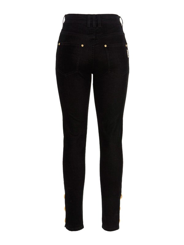 Balmain: straight leg jeans online - Logo button jeans