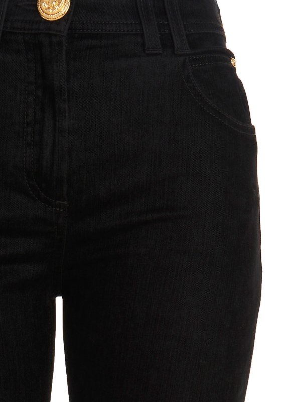 iKRIX Balmain: straight leg jeans - Logo button jeans