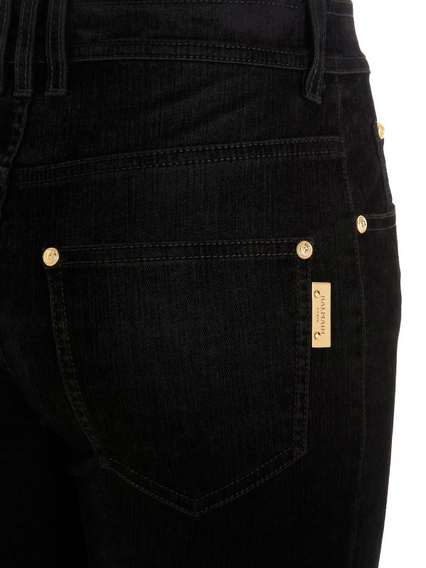 Logo button jeans shop online: Balmain
