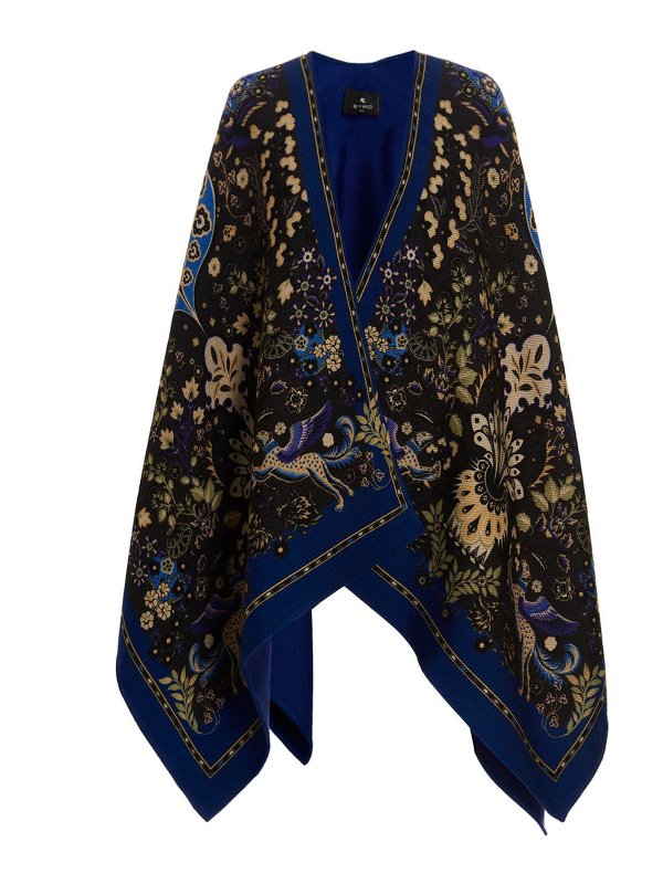 ETRO: Capes & Ponchos - Cape - Blau