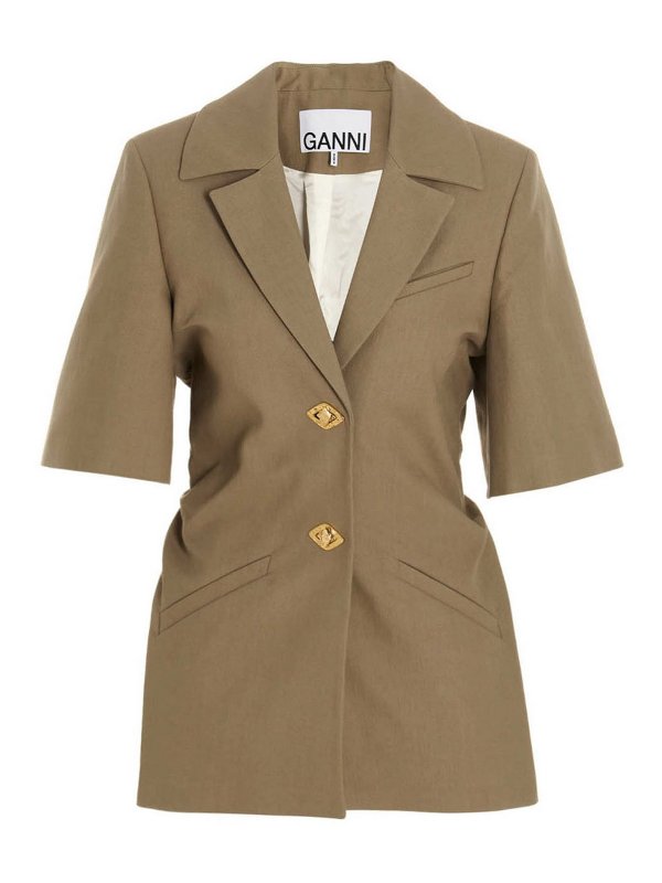 GANNI: ブレザー - ブレザー - ベージュ