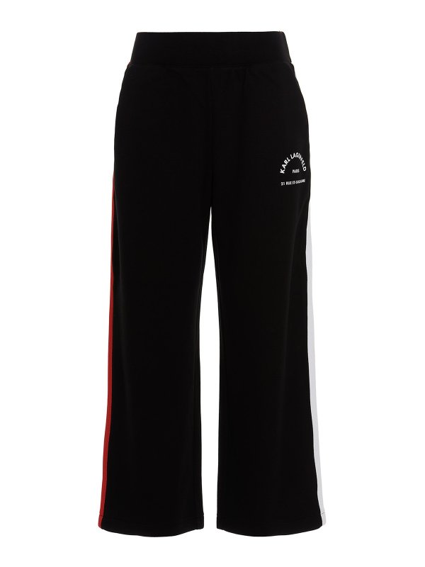 KARL LAGERFELD: カジュアルトラウザー - カジュアルパンツ - 黒