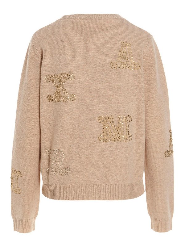 Max Mara: Strickpullover mit Rundhalsausschnitt online - Rundhalspullover - Beige