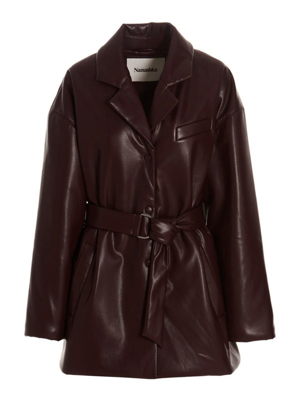NANUSHKA: leather jacket - Liban puffer jacket