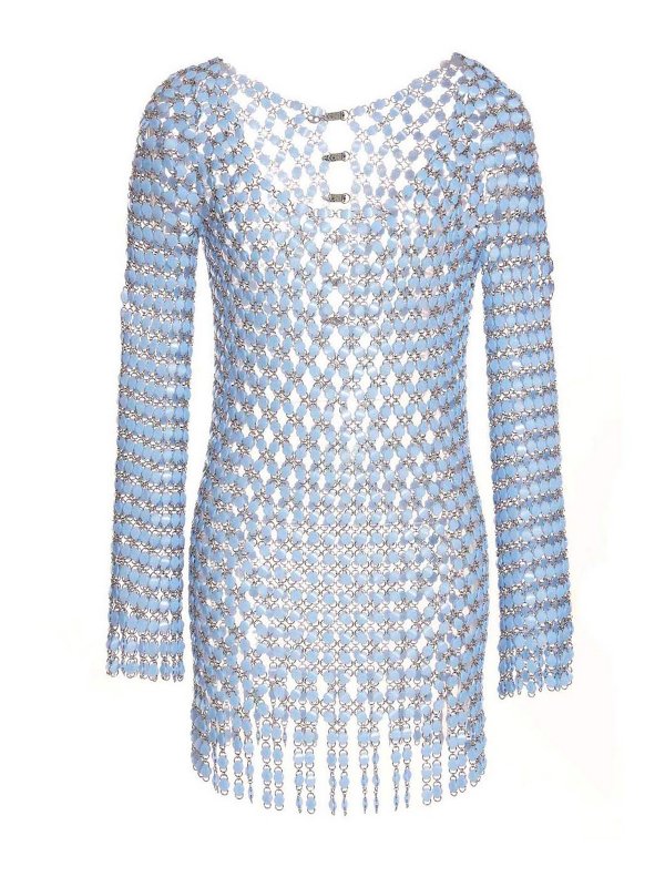 PACO RABANNE: ショートドレス - ショートドレス - ライトブルー