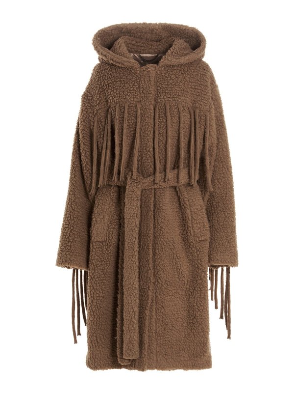 STELLA McCARTNEY: 毛皮＆シアリングコート - 毛皮/ムートンコート - ブラウン
