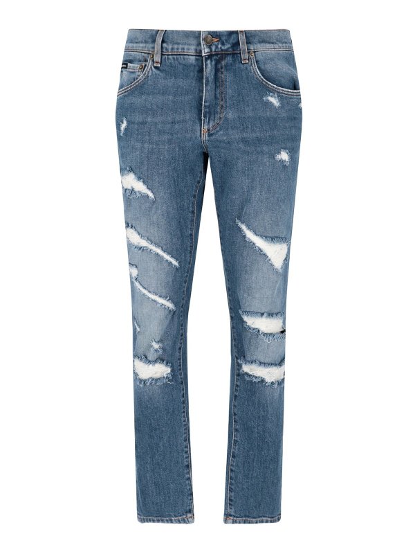 DOLCE & GABBANA: ストレートジーンズ - ストレートジーンズ - ブルー