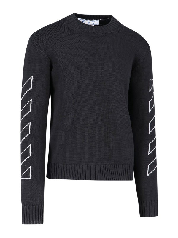 iKRIX OFF-WHITE: Strickpullover mit Rundhalsausschnitt - Rundhalspullover - Schwarz