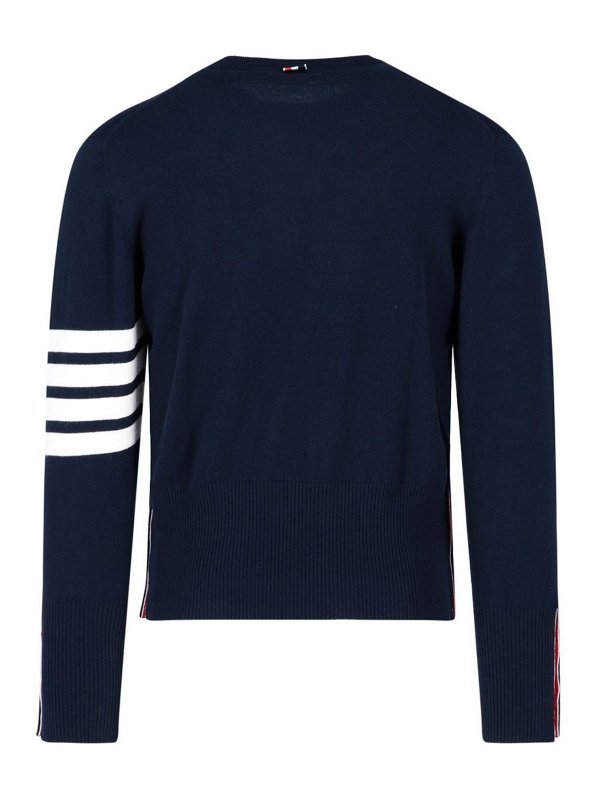 iKRIX THOM BROWNE: Strickpullover mit Rundhalsausschnitt - Rundhalspullover - Blau