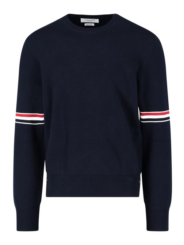 THOM BROWNE: crew necks - Tricolour detail sweater