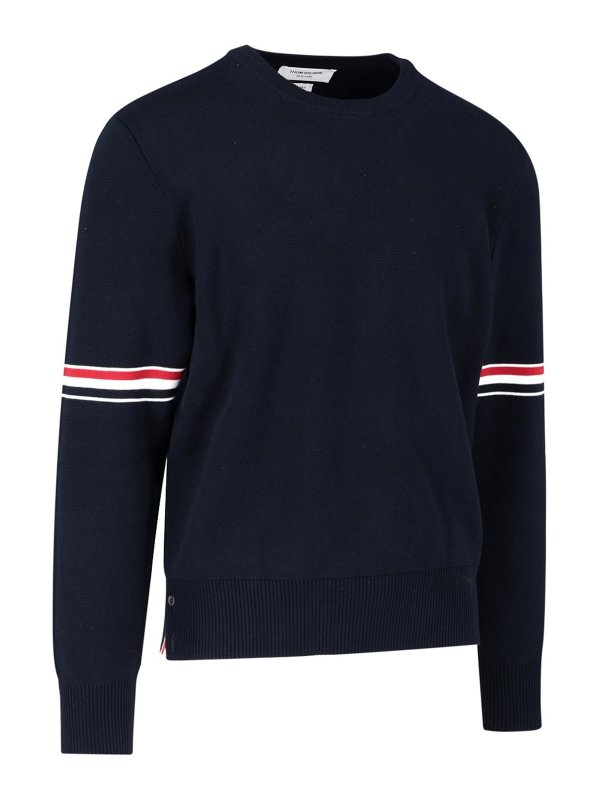 THOM BROWNE: crew necks online - Tricolour detail sweater