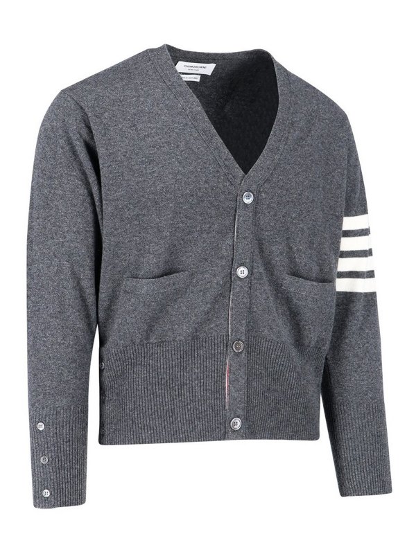 THOM BROWNE: cardigans online - 4-bar cashmere cardigan