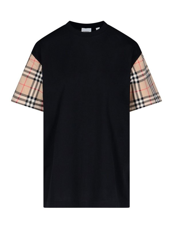 BURBERRY: t-shirt - T-shirt con maniche tartan