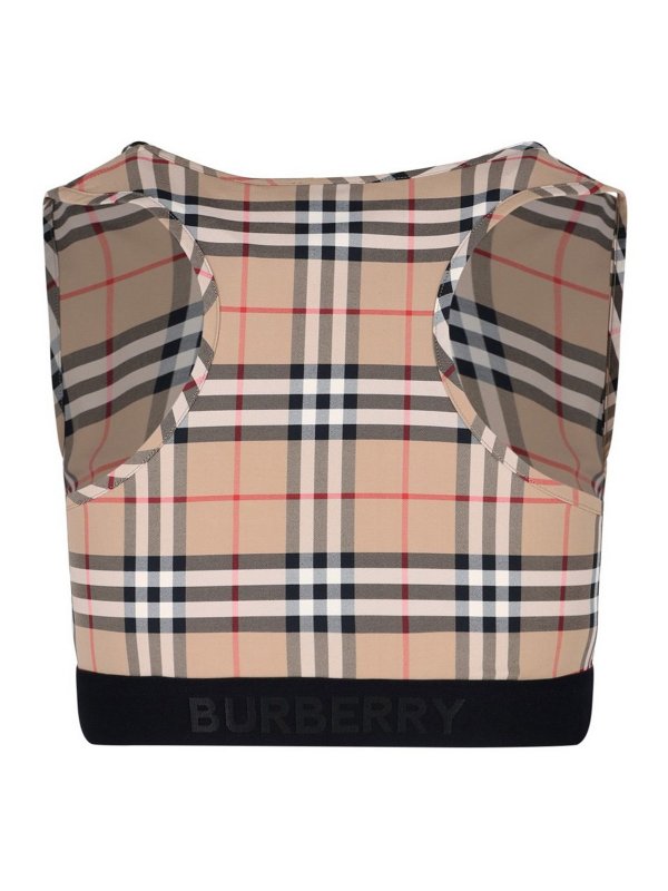 The Best Shops BURBERRY: Top e canotte - Top sportivo con motivo tartan