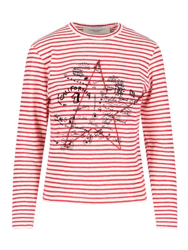 GOLDEN GOOSE: t-shirt - T-shirt a righe