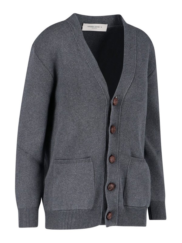 The Best Shops GOLDEN GOOSE: cardigans - Back maxi logo cardigan