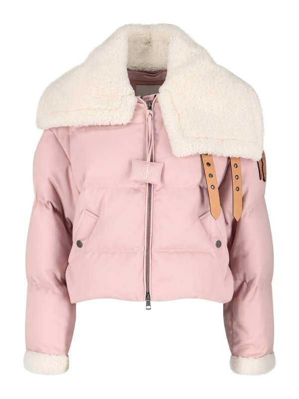 MONCLER: padded jackets - Transformable shearling collar down jacket