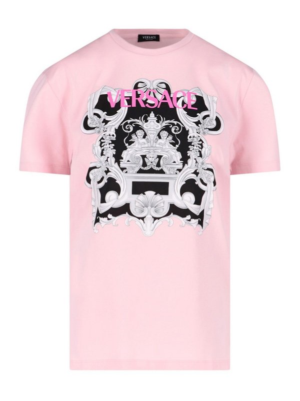 VERSACE: Tシャツ - Tシャツ - ピンク