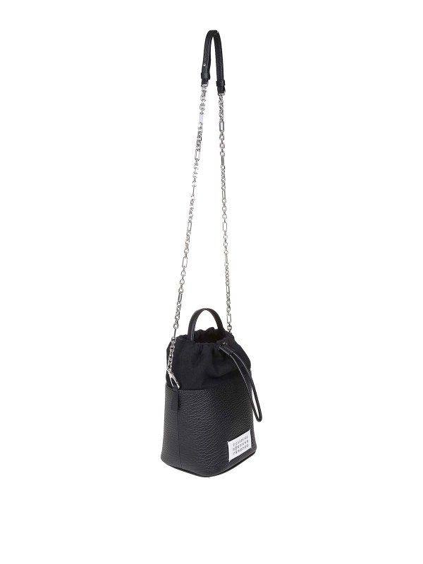 Maison Margiela: Bucket bags online - Small 5ac bucket in leather and fabric