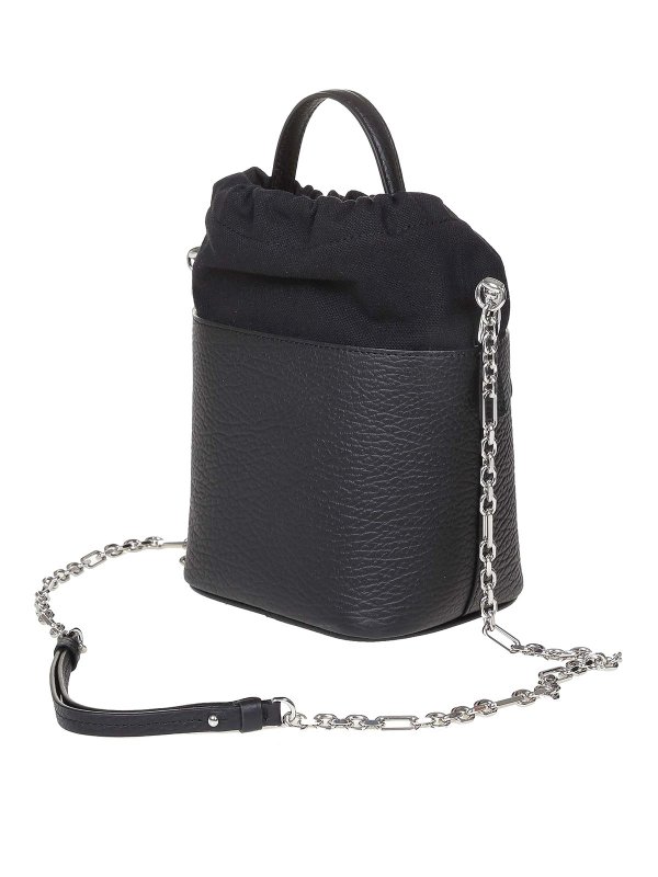 The Best Shops Maison Margiela: Bucket bags - Small 5ac bucket in leather and fabric