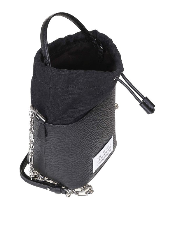 Small 5ac bucket in leather and fabric shop online: Maison Margiela