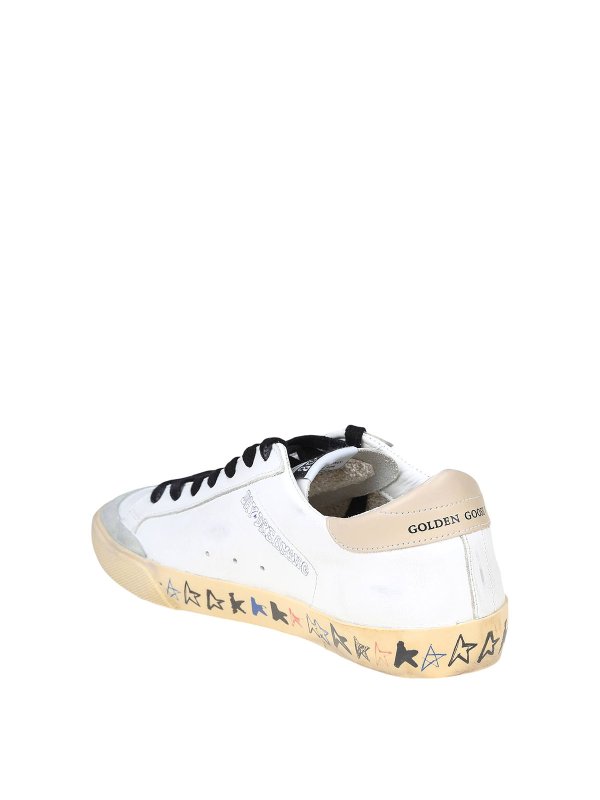 Superstar sneakers in black and white leather shop online: GOLDEN GOOSE
