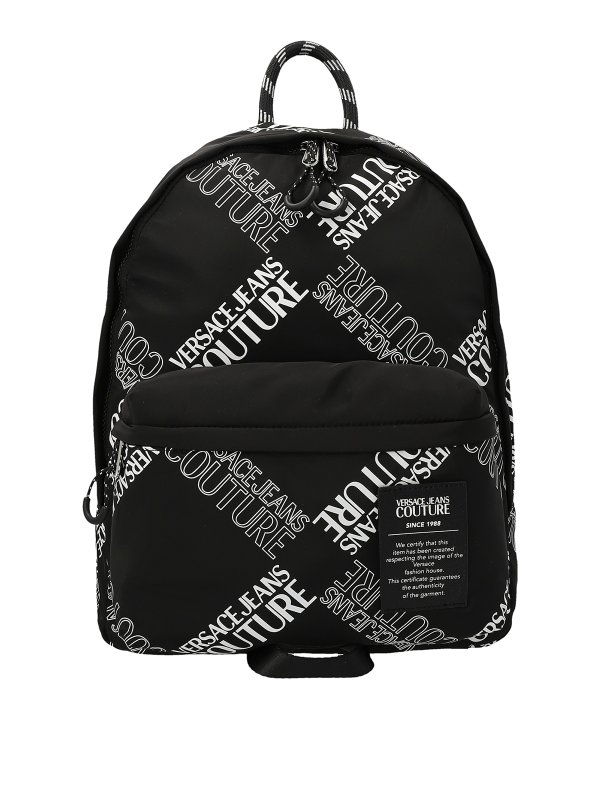 VERSACE JEANS: backpacks - Logo Print Backpack