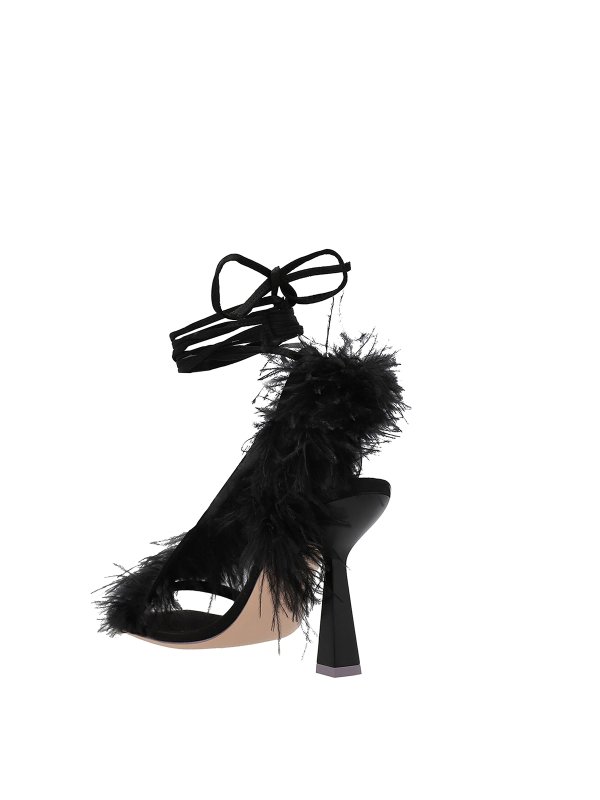 SEBASTIAN MILANO: sandals online - Feather detailed Wrap Sandals