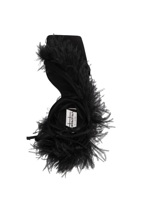 iKRIX SEBASTIAN MILANO: sandals - Feather detailed Wrap Sandals