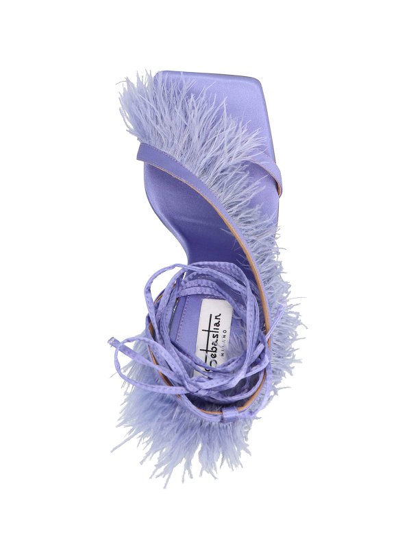 iKRIX SEBASTIAN MILANO: sandals - Feather detailed Wrap Sandals