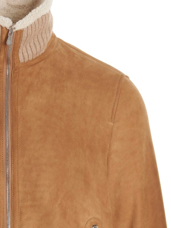 iKRIX BRUNELLO CUCINELLI: Chaquetas de cuero - Chaqueta De Cuero - Beis