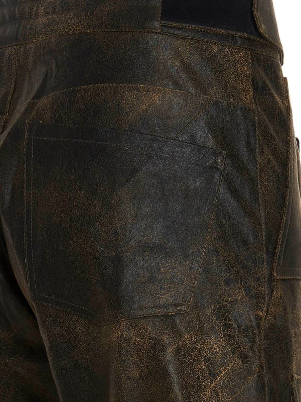 Leather-effect fabric pants shop online: MISBHV