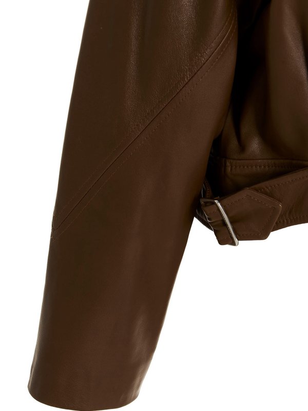 レザージャケット - ブラウン shop online: ALBERTA FERRETTI