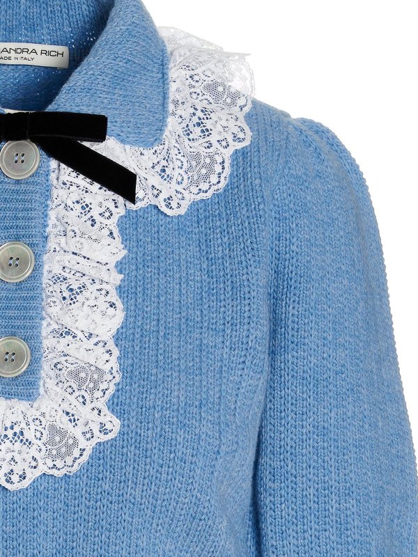 iKRIX ALESSANDRA RICH: Turtlenecks & Polo necks - Cropped lace sweater