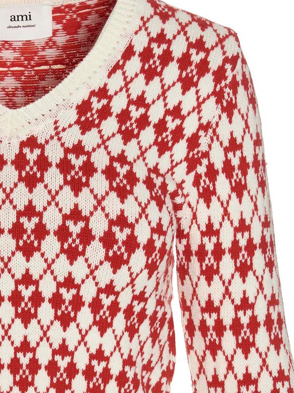 iKRIX AMI ALEXANDRE MATTIUSSI: Strickpullover mit V-Ausschnitt - V-Pullover - Bunt
