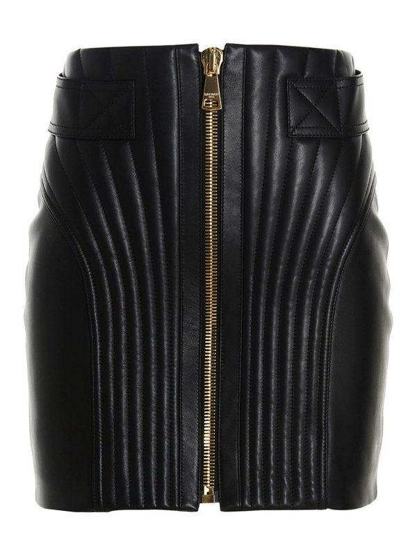 Balmain: leather skirts - Leather skirt