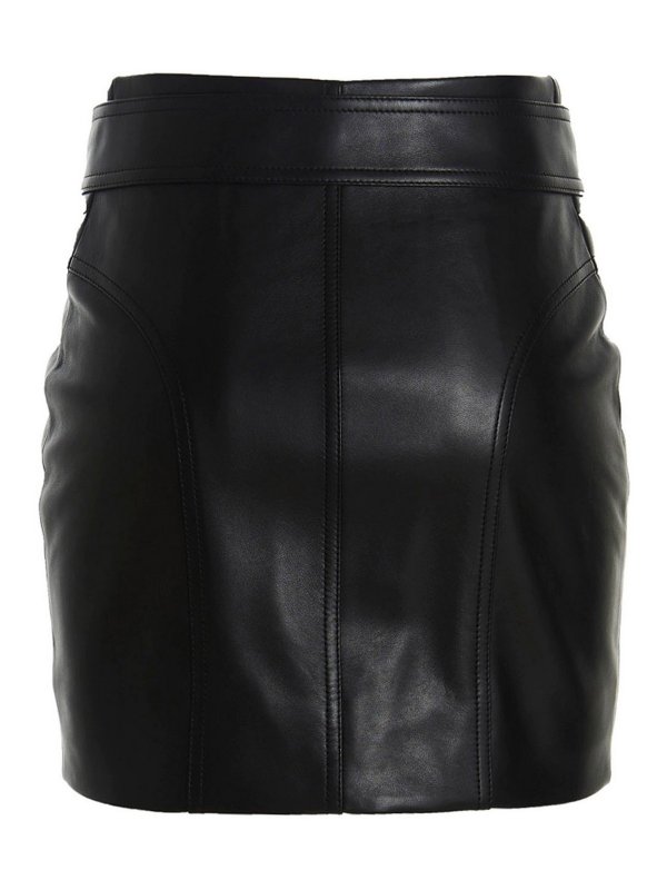 Balmain: leather skirts online - Leather skirt