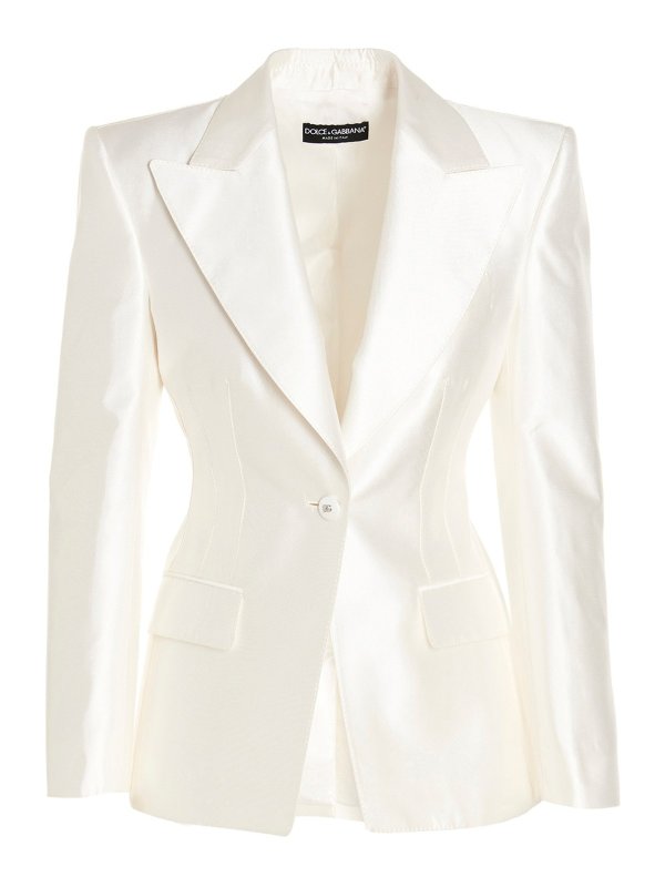 Blazer Blanc Femme Ajusté Dolce & Gabbana - Taille IT 38 (FR 38) - Neuf Avec étiquettes