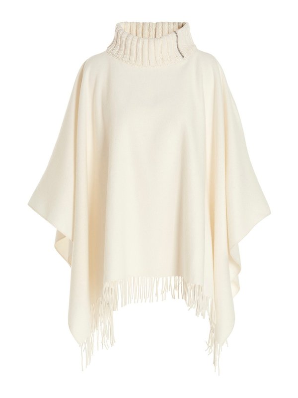 FABIANA FILIPPI: Capes &  Ponchos - Frayed hem cape