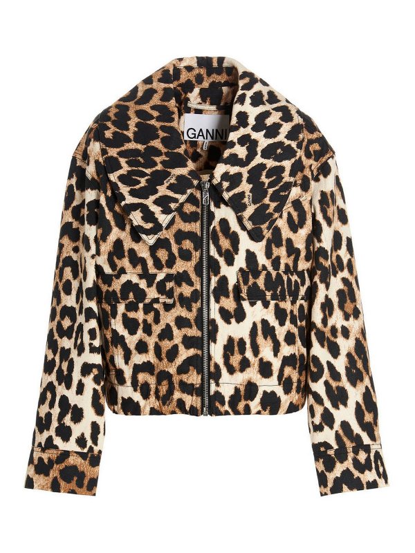 GANNI: casual jackets - Leopard jacket