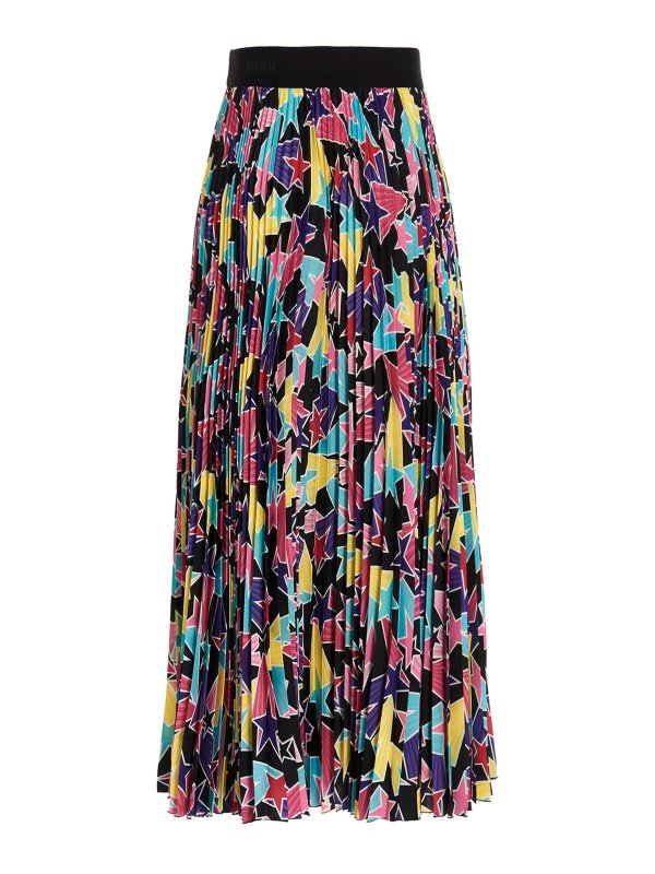 m.s.g.m.: Long skirts online - Star printed pleated skirt