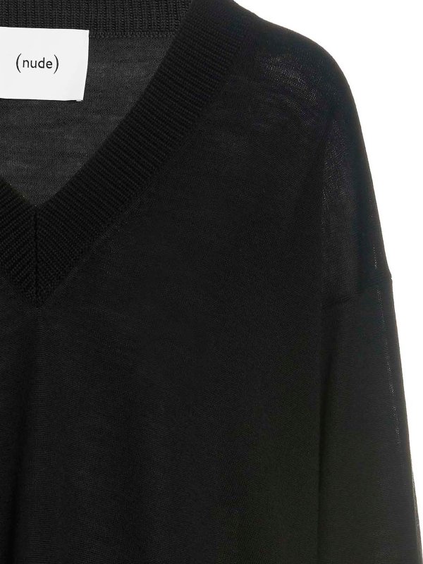 iKRIX Nude: Vネック - Vネック - 黒