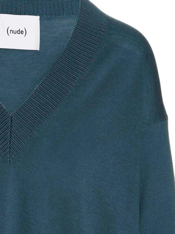 iKRIX Nude: Strickpullover mit V-Ausschnitt - V-Pullover - Hellblau