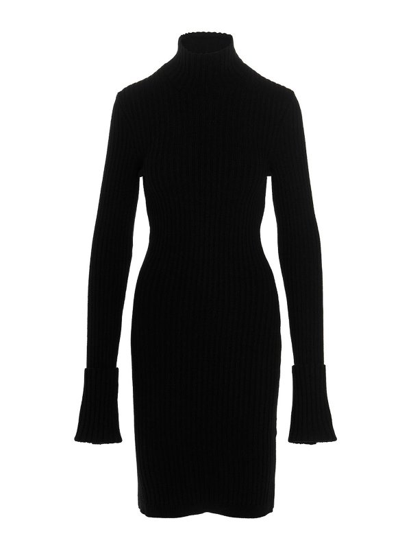 PACO RABANNE: knee length dresses - Wool robe dress