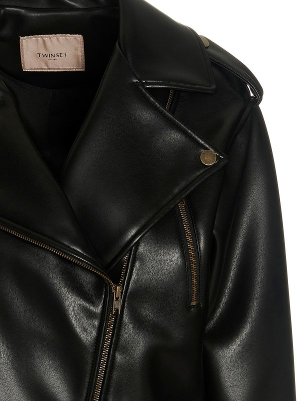 iKRIX TWINSET: レザージャケット - レザージャケット - 黒