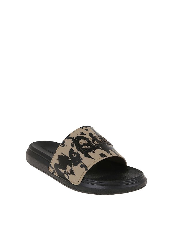 ALEXANDER MCQUEEN: flip flops online - Logo-printed pool sliders
