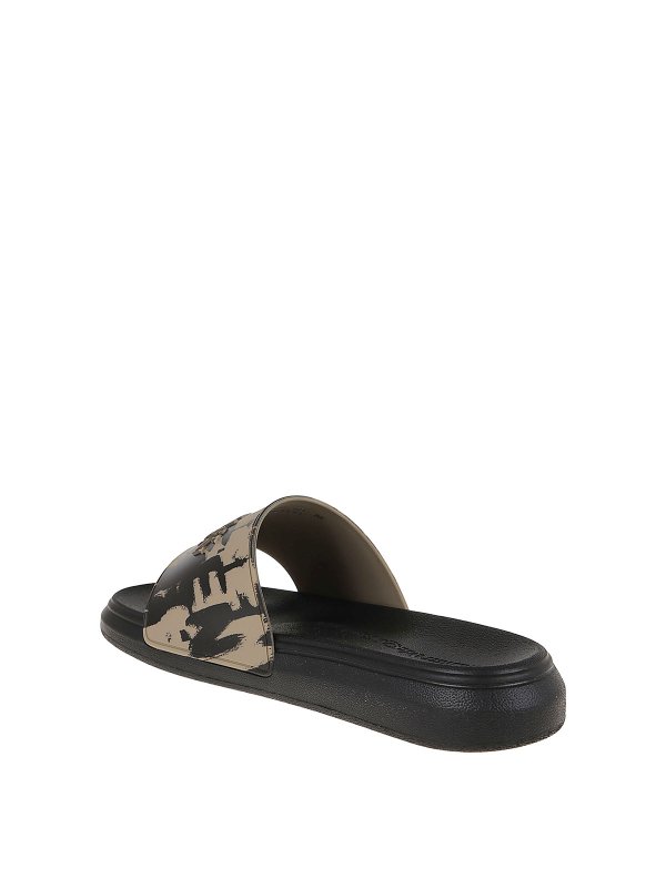 iKRIX ALEXANDER MCQUEEN: flip flops - Logo-printed pool sliders